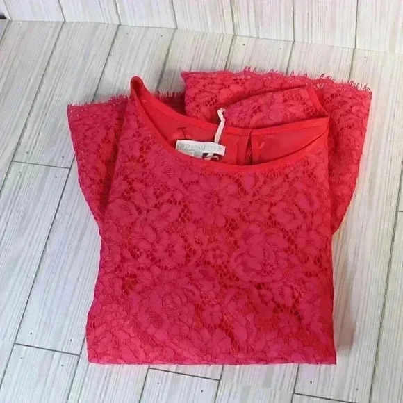 NWT RSVP by Talbots Size 18 pink sleeveless lace ruffle bottom blouse - Picture 14 of 15